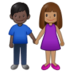 Woman And Man Holding Hands: Medium Skin Tone, Dark Skin Tone Emoji Copy Paste ― 👩🏽‍🤝‍👨🏿 - samsung