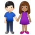 Woman And Man Holding Hands: Medium Skin Tone, Light Skin Tone Emoji Copy Paste ― 👩🏽‍🤝‍👨🏻 - samsung