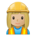 Woman Construction Worker: Medium-light Skin Tone Emoji Copy Paste ― 👷🏼‍♀ - samsung