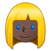 Woman: Dark Skin Tone, Blond Hair Emoji Copy Paste ― 👱🏿‍♀ - samsung