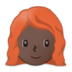 Woman: Dark Skin Tone, Red Hair Emoji Copy Paste ― 👩🏿‍🦰 - samsung