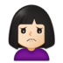 Woman Frowning: Light Skin Tone Emoji Copy Paste ― 🙍🏻‍♀ - samsung