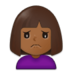 Woman Frowning: Medium-dark Skin Tone Emoji Copy Paste ― 🙍🏾‍♀ - samsung