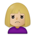 Woman Frowning: Medium-light Skin Tone Emoji Copy Paste ― 🙍🏼‍♀ - samsung