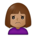 Woman Frowning: Medium Skin Tone Emoji Copy Paste ― 🙍🏽‍♀ - samsung