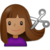 Woman Getting Haircut: Medium Skin Tone Emoji Copy Paste ― 💇🏽‍♀ - samsung