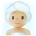 Woman In Steamy Room: Medium-light Skin Tone Emoji Copy Paste ― 🧖🏼‍♀ - samsung
