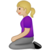 Woman Kneeling: Medium-light Skin Tone Emoji Copy Paste ― 🧎🏼‍♀ - samsung