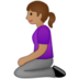 Woman Kneeling: Medium Skin Tone Emoji Copy Paste ― 🧎🏽‍♀ - samsung