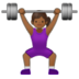 Woman Lifting Weights: Medium-dark Skin Tone Emoji Copy Paste ― 🏋🏾‍♀ - samsung