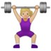 Woman Lifting Weights: Medium-light Skin Tone Emoji Copy Paste ― 🏋🏼‍♀ - samsung