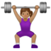 Woman Lifting Weights: Medium Skin Tone Emoji Copy Paste ― 🏋🏽‍♀ - samsung