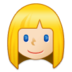 Woman: Light Skin Tone, Blond Hair Emoji Copy Paste ― 👱🏻‍♀ - samsung