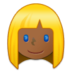 Woman: Medium-dark Skin Tone, Blond Hair Emoji Copy Paste ― 👱🏾‍♀ - samsung