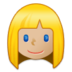 Woman: Medium-light Skin Tone, Blond Hair Emoji Copy Paste ― 👱🏼‍♀ - samsung