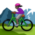 Woman Mountain Biking: Dark Skin Tone Emoji Copy Paste ― 🚵🏿‍♀ - samsung