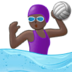 Woman Playing Water Polo: Dark Skin Tone Emoji Copy Paste ― 🤽🏿‍♀ - samsung