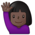 Woman Raising Hand: Dark Skin Tone Emoji Copy Paste ― 🙋🏿‍♀ - samsung