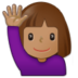 Woman Raising Hand: Medium Skin Tone Emoji Copy Paste ― 🙋🏽‍♀ - samsung