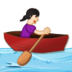 Woman Rowing Boat: Light Skin Tone Emoji Copy Paste ― 🚣🏻‍♀ - samsung