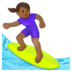 Woman Surfing: Medium-dark Skin Tone Emoji Copy Paste ― 🏄🏾‍♀ - samsung