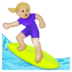 Woman Surfing: Medium-light Skin Tone Emoji Copy Paste ― 🏄🏼‍♀ - samsung