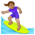 Woman Surfing: Medium Skin Tone Emoji Copy Paste ― 🏄🏽‍♀ - samsung