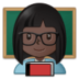 Woman Teacher: Dark Skin Tone Emoji Copy Paste ― 👩🏿‍🏫 - samsung