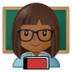 Woman Teacher: Medium-dark Skin Tone Emoji Copy Paste ― 👩🏾‍🏫 - samsung