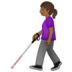 Woman With White Cane: Medium-dark Skin Tone Emoji Copy Paste ― 👩🏾‍🦯 - samsung