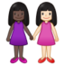 Women Holding Hands: Dark Skin Tone, Light Skin Tone Emoji Copy Paste ― 👩🏿‍🤝‍👩🏻 - samsung