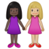 Women Holding Hands: Dark Skin Tone, Medium-light Skin Tone Emoji Copy Paste ― 👩🏿‍🤝‍👩🏼 - samsung