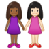 Women Holding Hands: Medium-dark Skin Tone, Light Skin Tone Emoji Copy Paste ― 👩🏾‍🤝‍👩🏻 - samsung