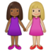 Women Holding Hands: Medium-dark Skin Tone, Medium-light Skin Tone Emoji Copy Paste ― 👩🏾‍🤝‍👩🏼 - samsung
