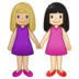 Women Holding Hands: Medium-light Skin Tone, Light Skin Tone Emoji Copy Paste ― 👩🏼‍🤝‍👩🏻 - samsung