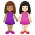 Women Holding Hands: Medium Skin Tone, Light Skin Tone Emoji Copy Paste ― 👩🏽‍🤝‍👩🏻 - samsung