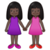 Women Holding Hands: Dark Skin Tone Emoji Copy Paste ― 👭🏿 - samsung