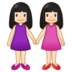 Women Holding Hands: Light Skin Tone Emoji Copy Paste ― 👭🏻 - samsung